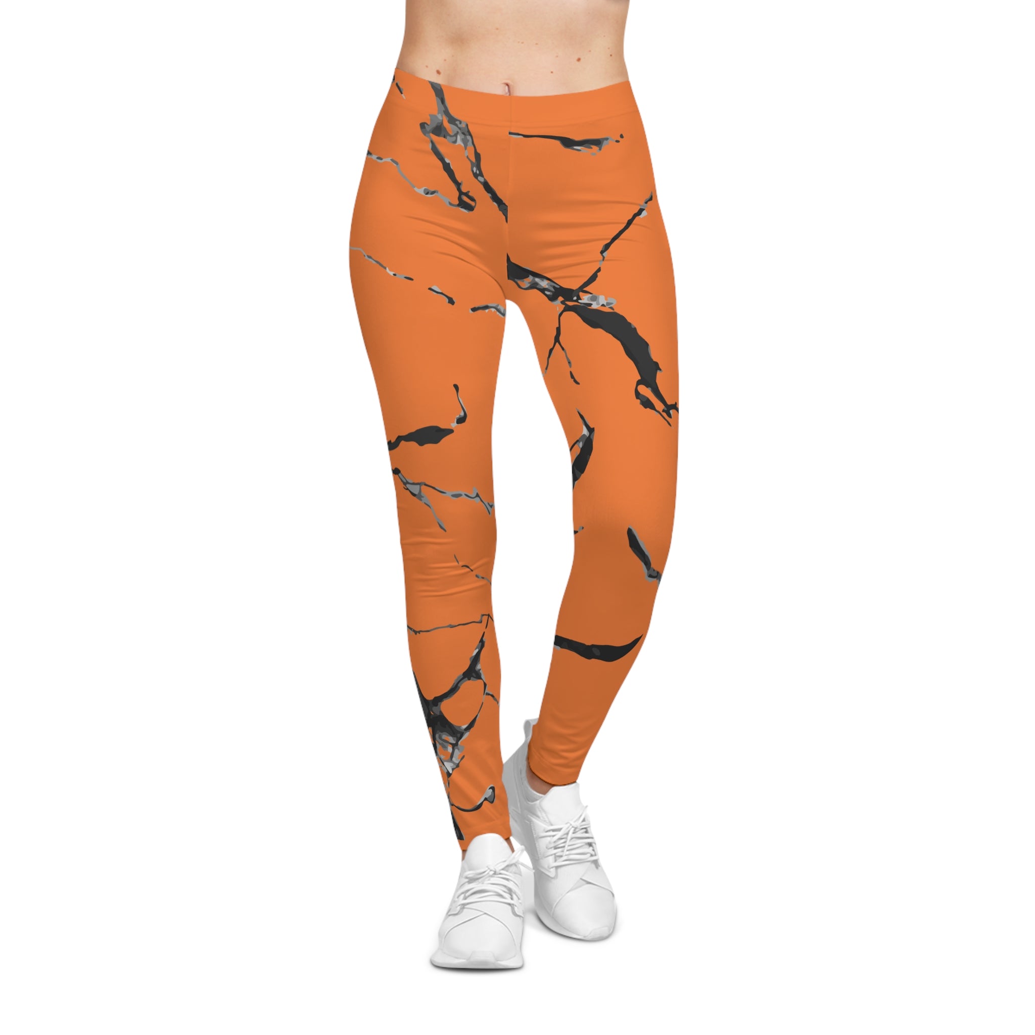 Bold Marble Print Women's Casual Leggings, Stylish Activewear, Comfortable Yoga Pants, Vibrant Fitness Wear, Trendy Athleisure Bottoms